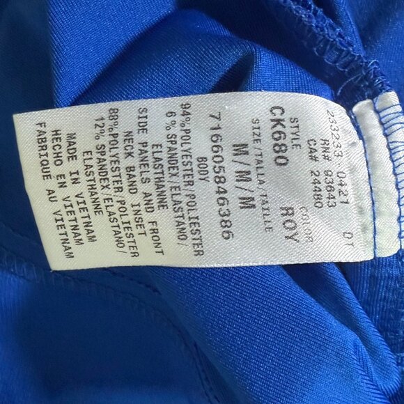 Cherokee Iflex Womens Mock Wrap Scrub Top Medium Royal Blue CK680 Stretch Fabric - Picture 5 of 7